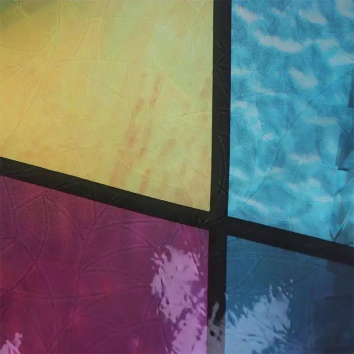 Autocollant de fenêtre en verre dépoli style vintage, film PVC effet vitrail anti-UV, décalcomanies 3D effet arc-en-ciel pour la décoration intérieure