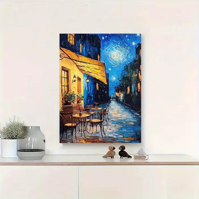 Peinture sur toile Van Gogh "café terrasse la nuit"