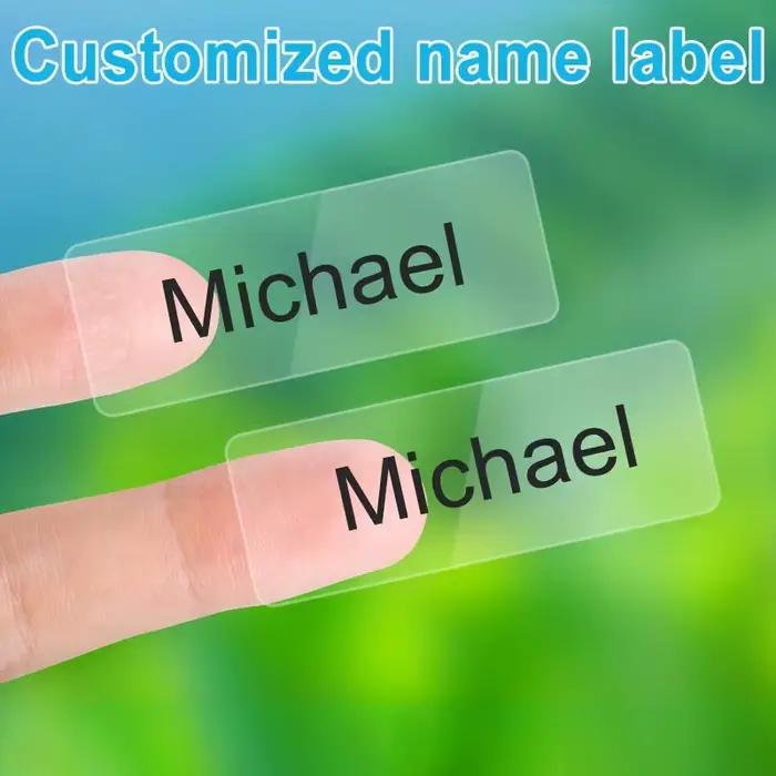 Autocollants de nom transparents et imperméables