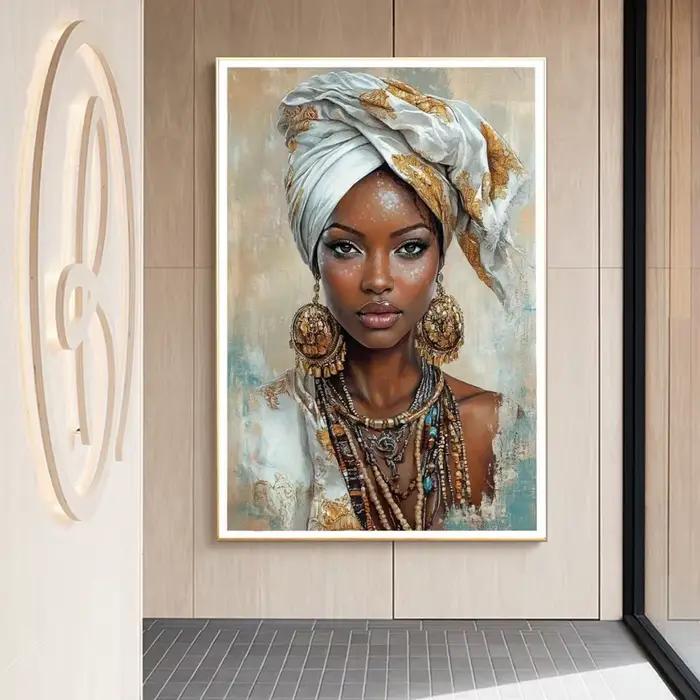 Art Mural ethnique africain pour femme noire