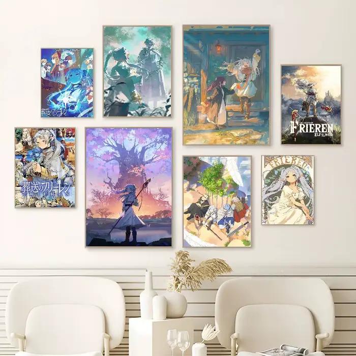 Animation populaire Frieren bonne qualité impressions et affiches Vintage chambre maison Bar café décor esthétique Art peinture murale