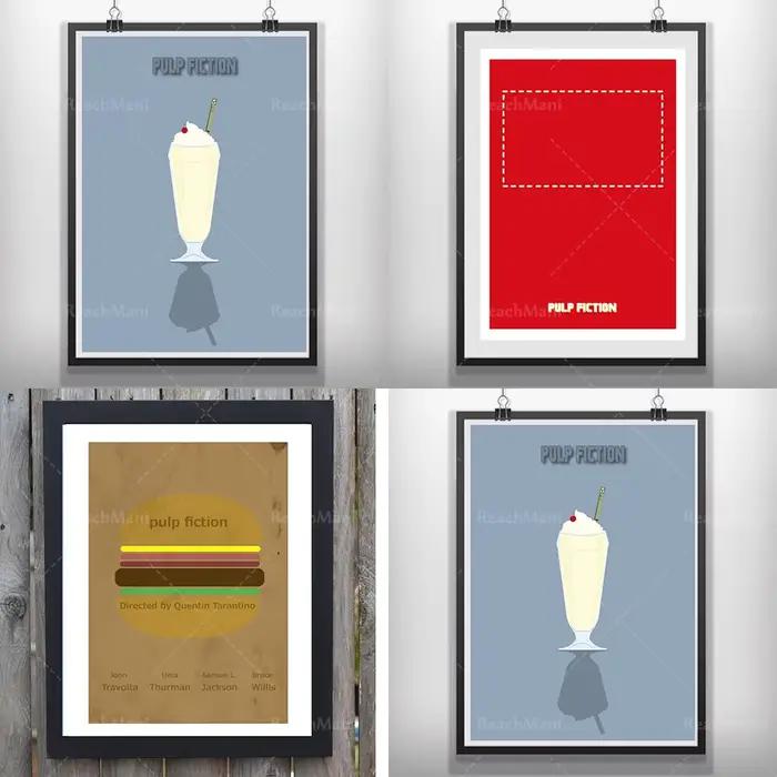 Affiche imprimée de film minimaliste, Pulp Fiction, Film