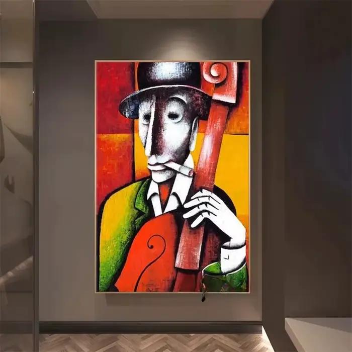 Affiche d'art abstraite Picasso pour homme jouant à un Instrument de musique