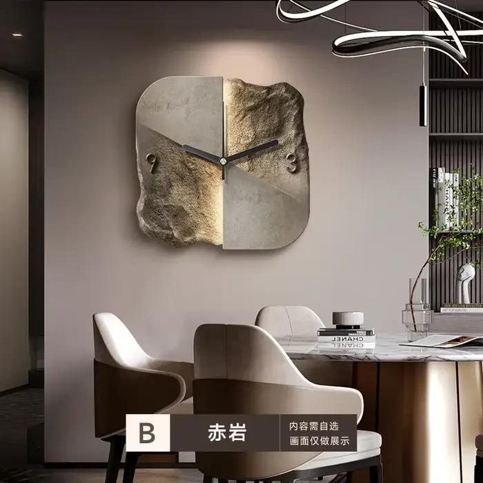 Horloge murale suspendue de luxe légère pour restaurant