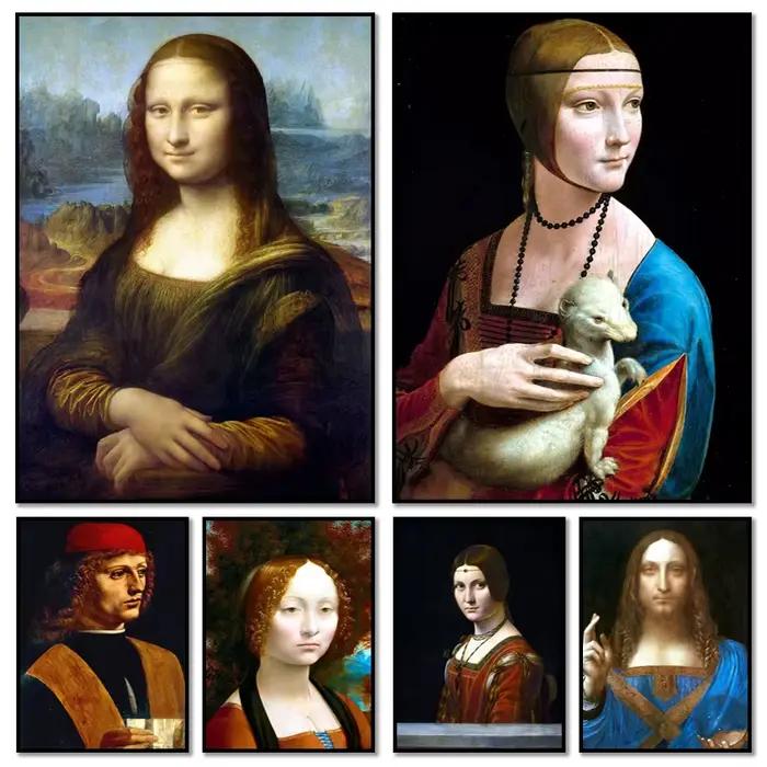 Célèbre œuvre d'art de Léonard de Vinci, La Joconde, Le Sauveur du Monde, peinture sur toile et affiche imprimée, art mural pour le salon, décoration de la maison