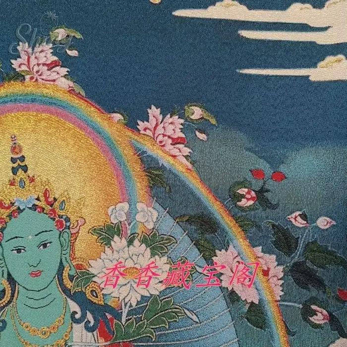 Peinture Thangka Tara verte 35.4 pouces