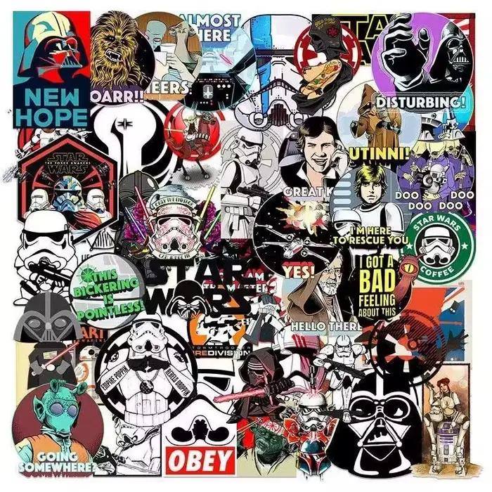 60 autocollants décoratifs créatifs et personnalisés sur le thème de Star Wars