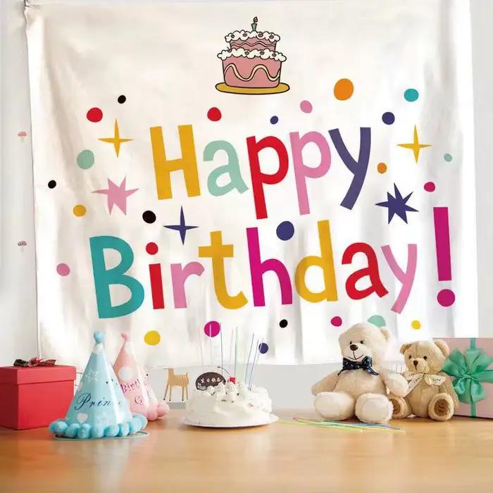 Tapisserie murale mignonne pour anniversaire