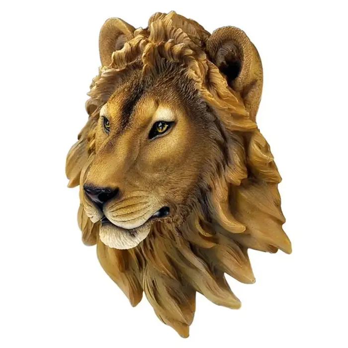 Décoration murale suspendue tête d'animal 3D en résine