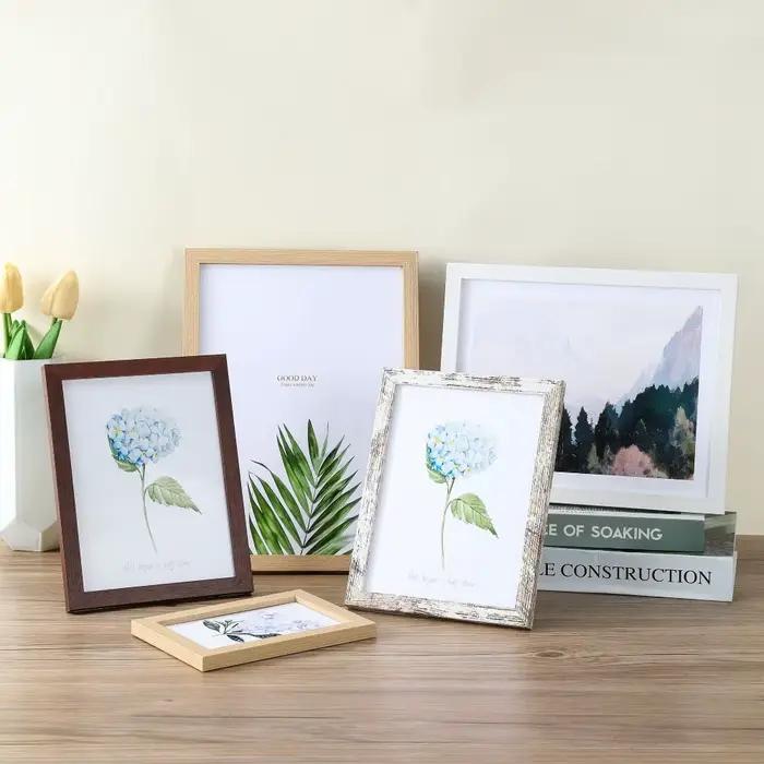 Cadre Photo en bois pour tenture murale 10X15 15X20 20X25cm A4