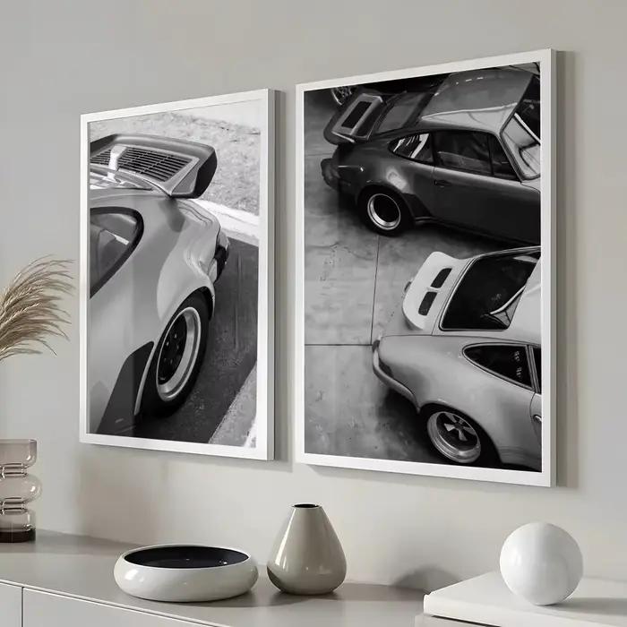 Affiche de véhicule de voiture de luxe noir et blanc