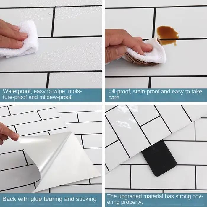 Autocollants de carreaux de céramique en feuille de cuisine