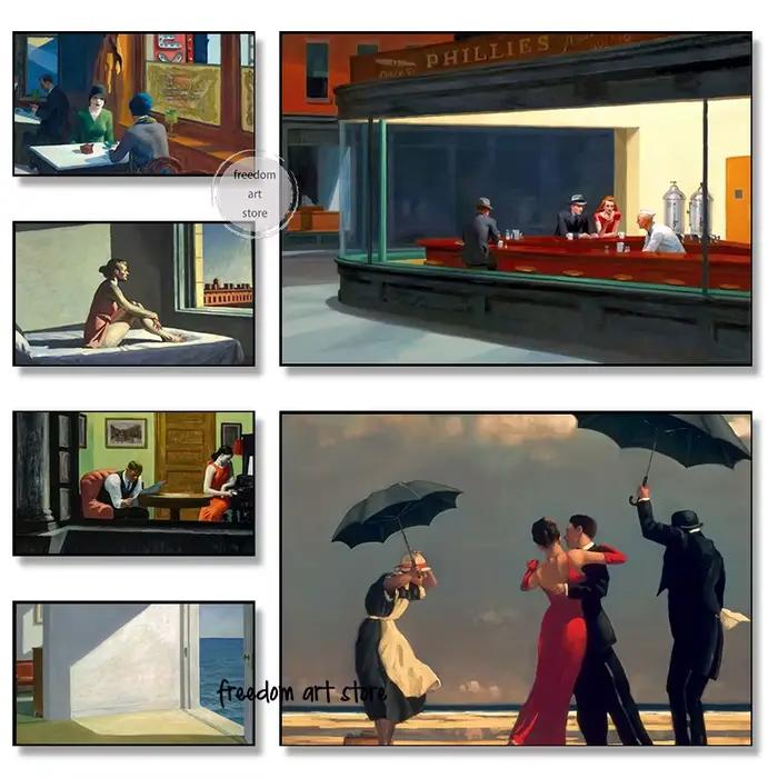 Edward Hopper œuvres d'art Nighthawks matin soleil paysage Art affiche toile peinture mur Art impression photo salon décor à la maison