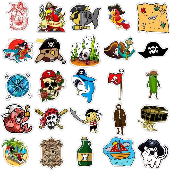 Autocollants de dessin animé Pirate Captain Sailor