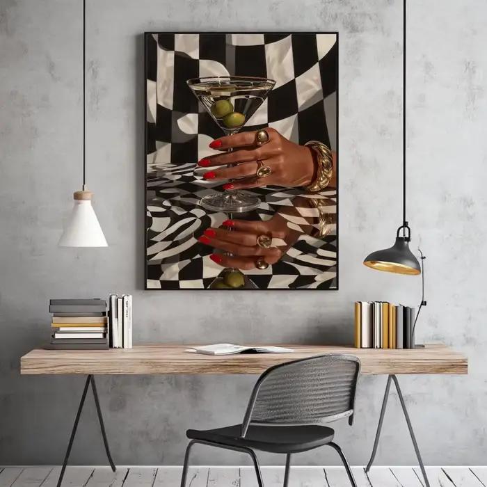 Art mural rétro Martini