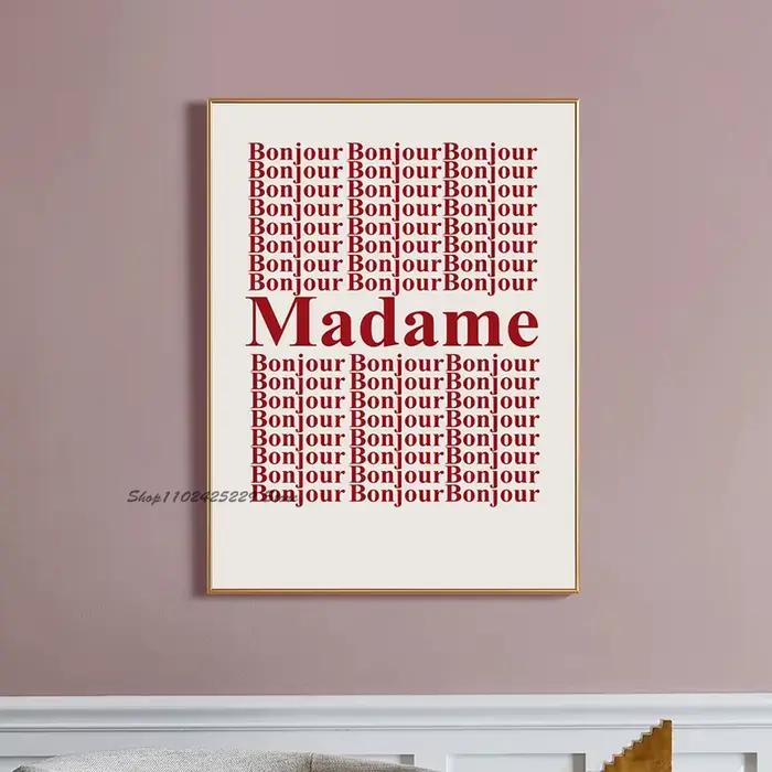 Moderne nordique rétro Art rouge amour pomme Simple français abstrait