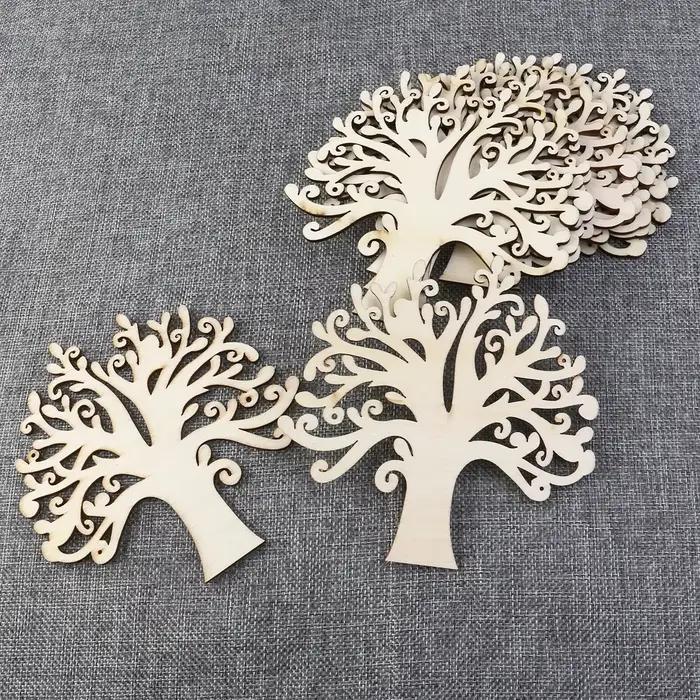 Peinture artisanale sculptée d'arbre de vie en bois