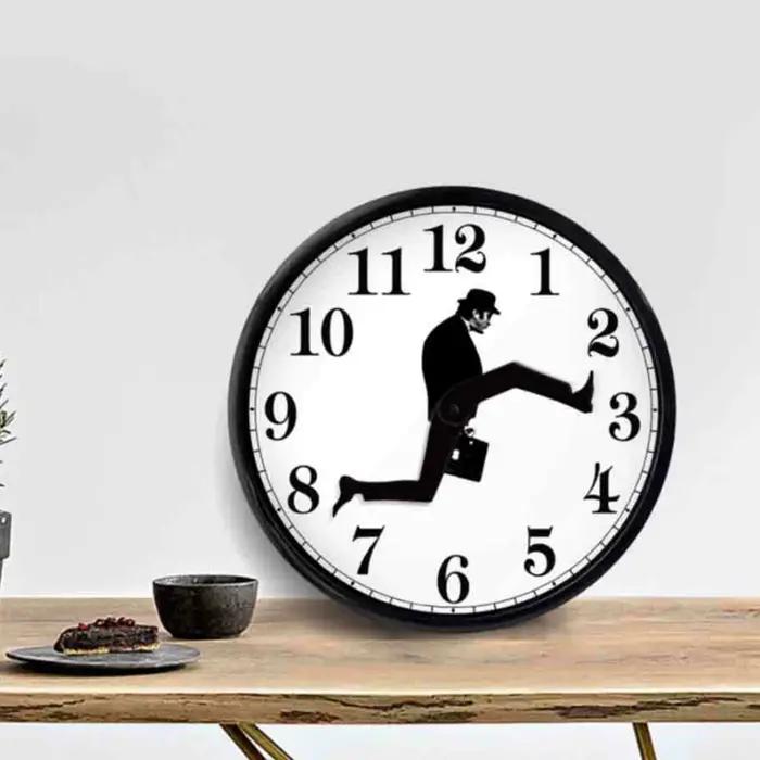 Horloges murales montre Installation facile lire la comédie inspirée du ministère idiot marche horloge murale décoration de la maison