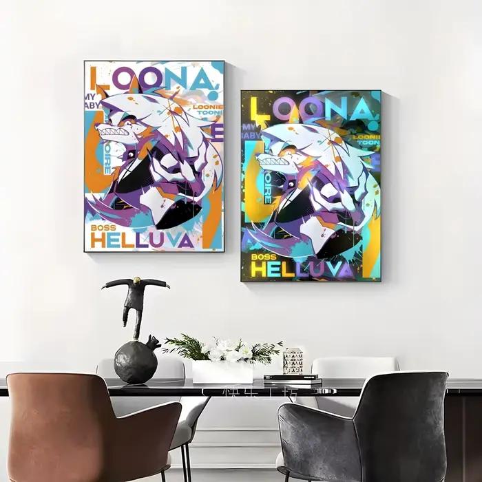 Affiche Anime Loona H-helluva Boss, autocollants muraux élégants et abordables pour dortoir, salon et chambre à coucher