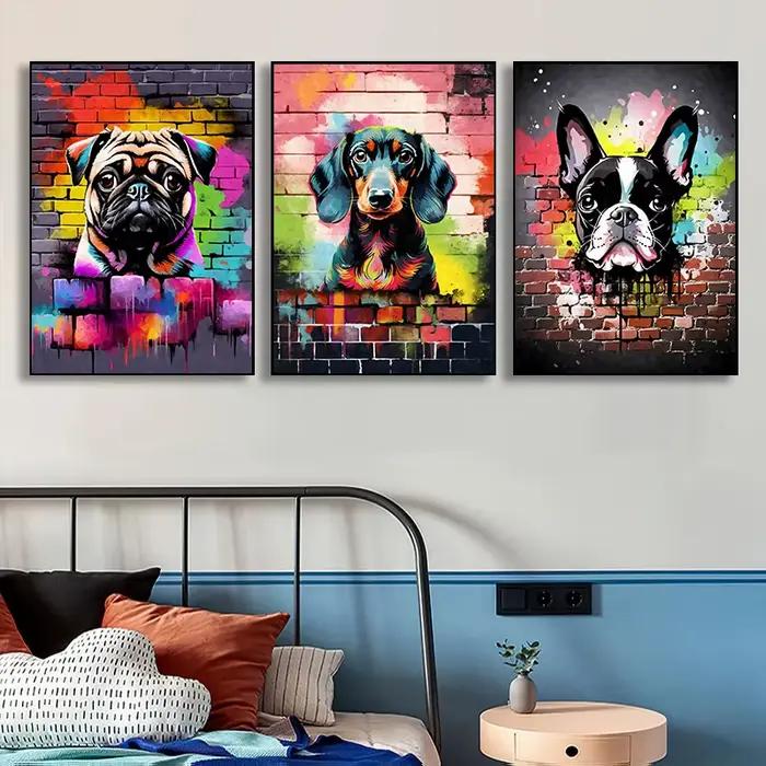 Affiche de Graffiti avec chiens de compagnie