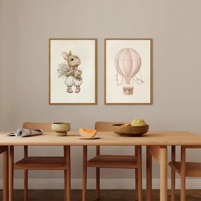 Affiche murale d'art de galerie de pépinière rose