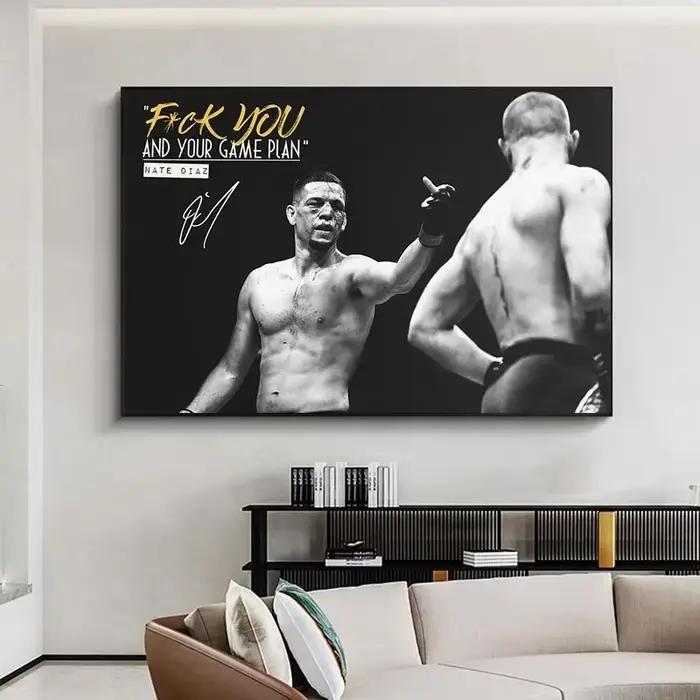 Affiche murale en toile HD avec image de la star de la boxe Nate Diaz