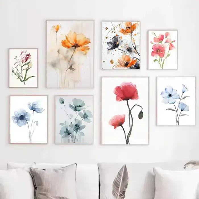 Affiche d'art aquarelle belle fleur nature morte