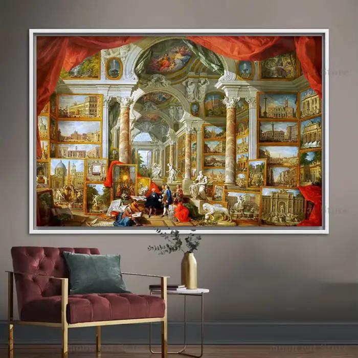 Peinture à l'huile sans cadre du Panthéon de la Rome antique
