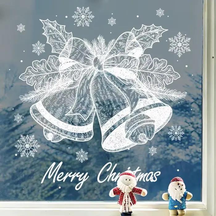 Autocollant flocon de neige cloche blanche de noël