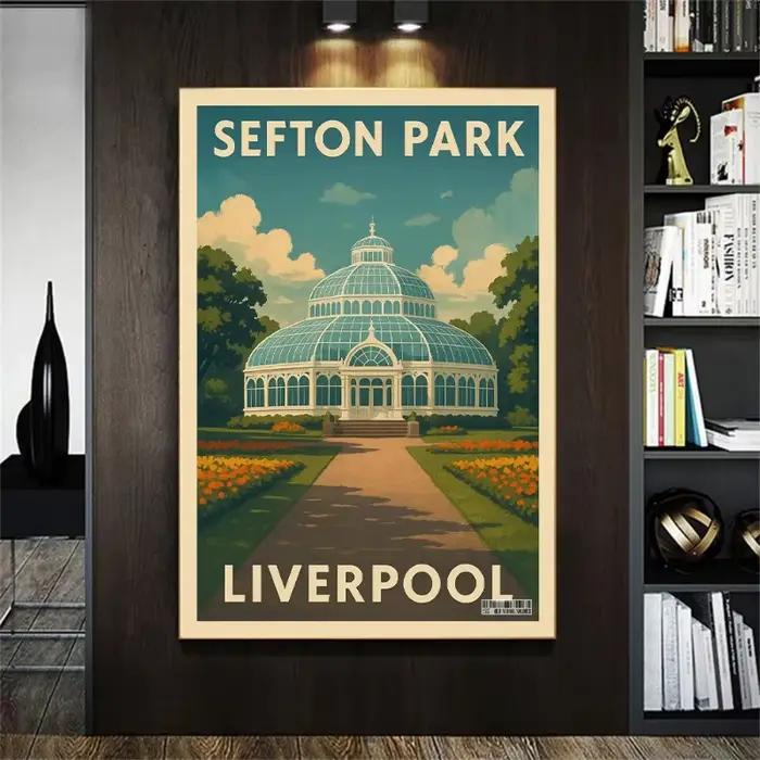 Affiche de voyage moderne sur les monuments de Liverpool