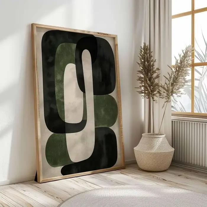 Art mural vert, art moderne vert