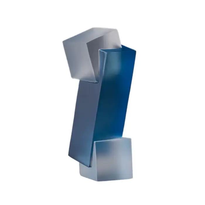 Décor géométrique en acrylique bleu de luxe moderne