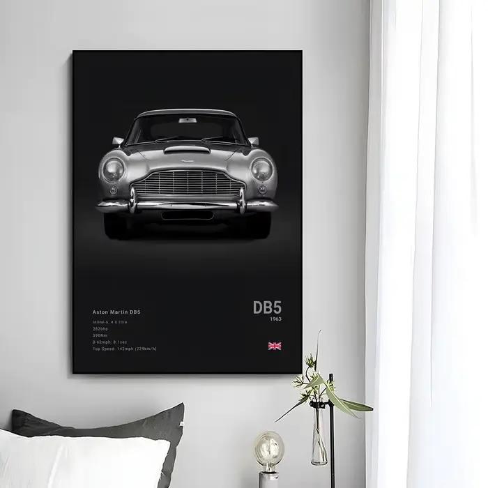 Affiche murale de voiture de sport de luxe britannique A-Aston M-Martin