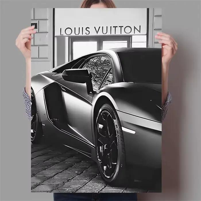 Art mural de voiture noir et blanc