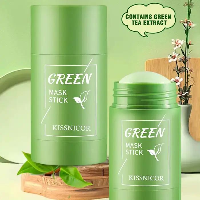 Masque Nettoyant Visage au Thé Vert en Stick – Réduit les Pores, Élimine les Points Noirs, Hydratant 40g