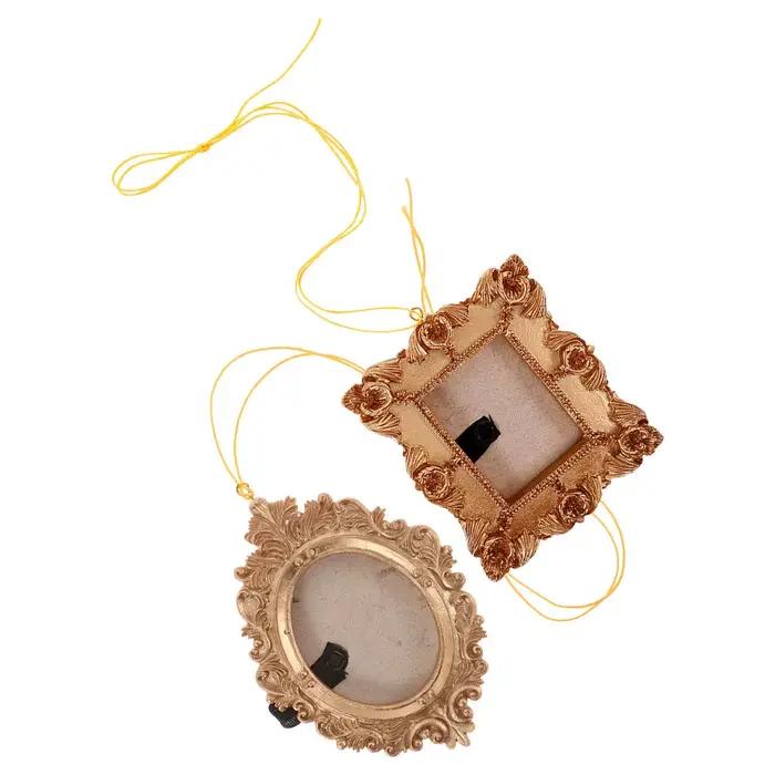 Lot de 2 cadres photo de Noël suspendus en résine 3D