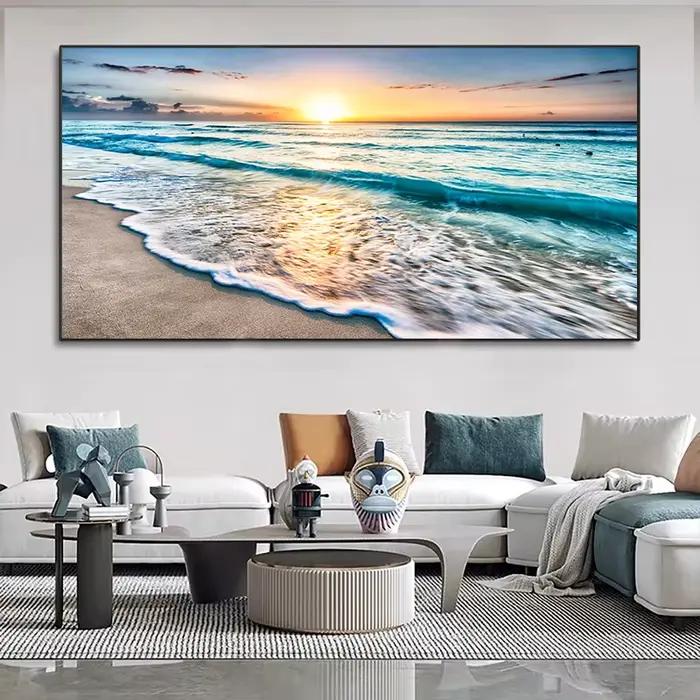 Affiches d'art murales de coucher de soleil de plage moderne