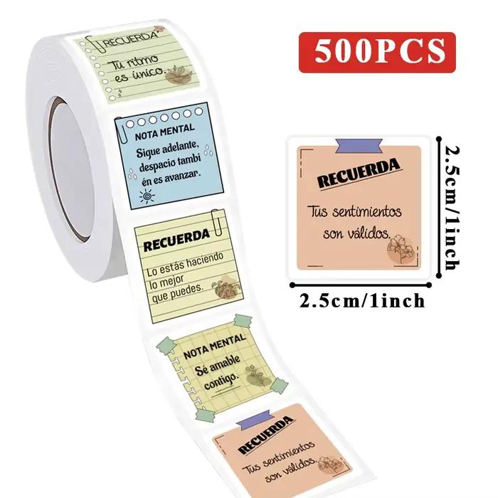 Rouleau d'autocollants de rappel mental espagnol