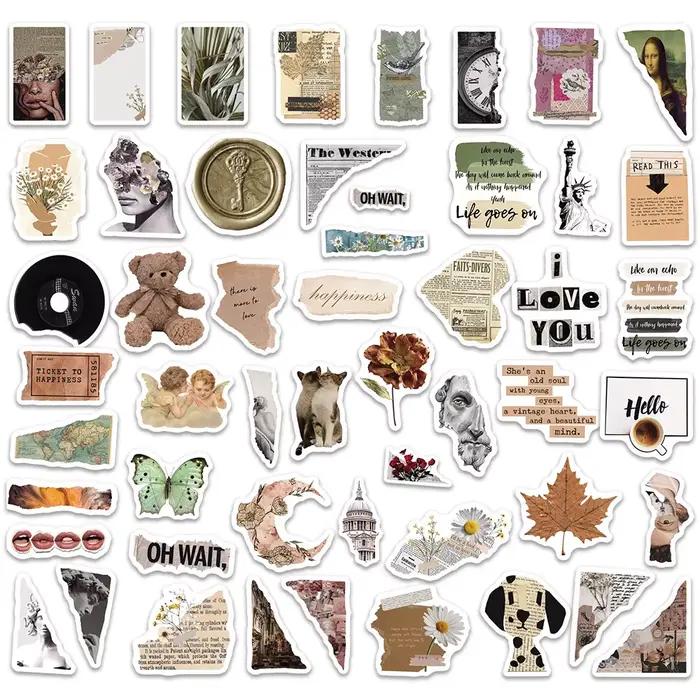 Autocollants Vintage Rétro Vsco Graffiti Esthétique Ins Vinyle Stickers Papeterie Cahier JESticker Jouet Enfants Cadeau