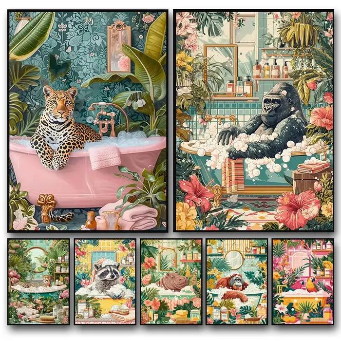 Affiches d'art d'animaux de la Jungle tropicale
