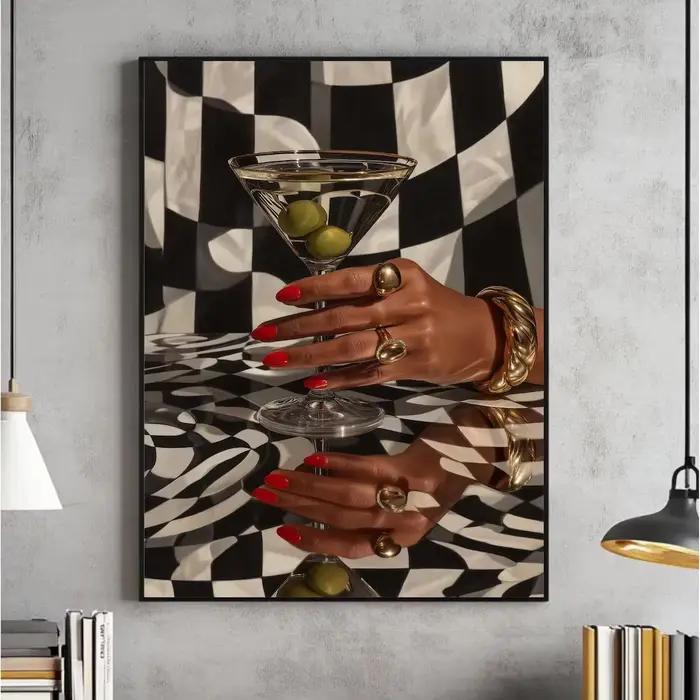 Art mural rétro Martini