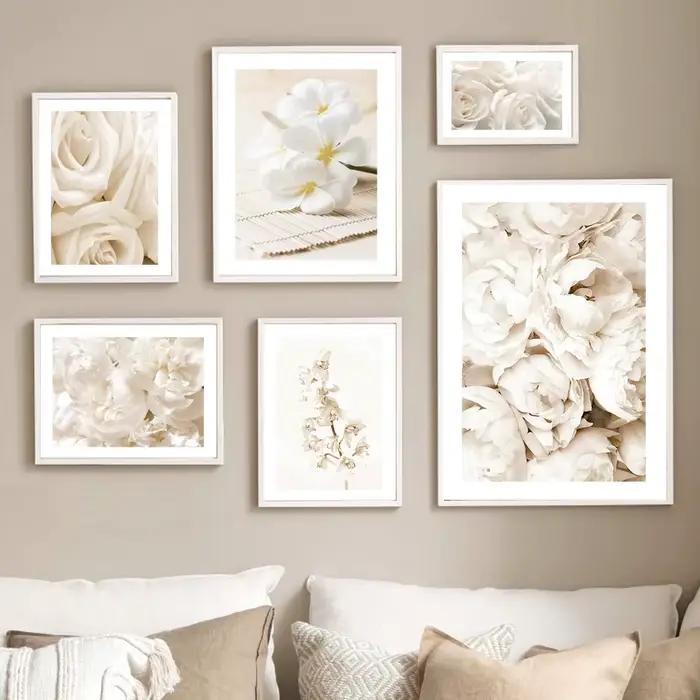 Peinture sur toile murale avec fleurs de rose