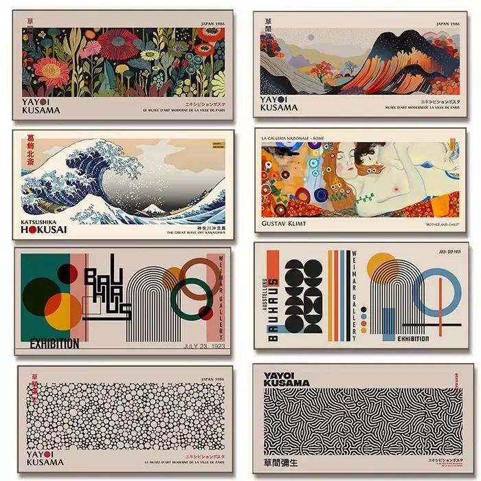 Affiche d'art abstrait inspirée du Bauhaus