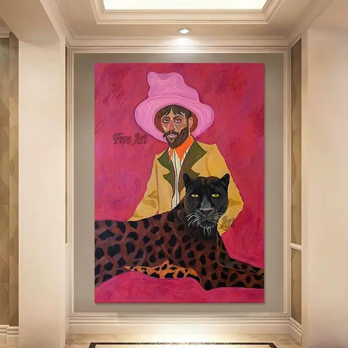 Peinture à l'huile acrylique abstraite d'homme