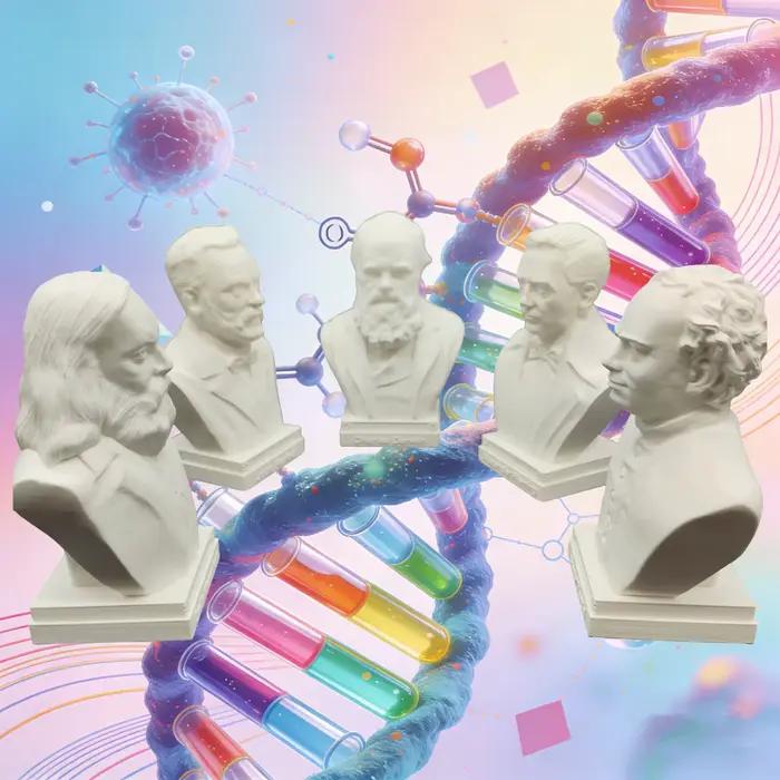 10 cm 15 cm 25 cm biologie et chimiste Darwin Mendeleev Pasteur Mendel Fleming Figure Statue 3D imprimé résine Figurines modèles