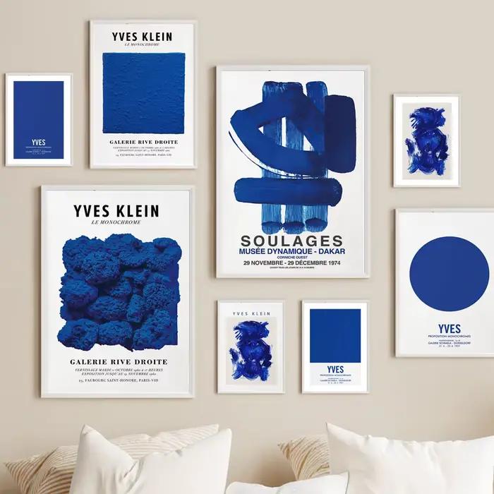 Toile abstraite Yves Klein Blue Soulages Circle