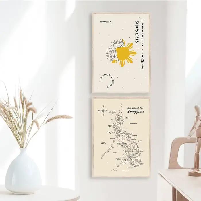 Affiche murale de la carte des Philippines