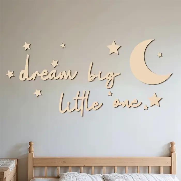 Autocollant mural de rêve en bois Big Little One