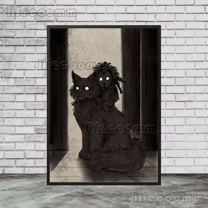 Toile d'art mural Vintage loup loup-garou pour garçon et fille