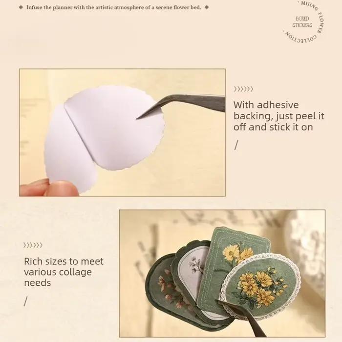 Autocollants en papier de la série Fleurs et Romance